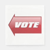 赤いはっきりした矢印の署名選挙キャンペーン投票 スタンダードランチョンナプキン (正面)