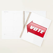 赤いはっきりした矢印の署名選挙キャンペーン投票 プランナー手帳