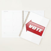 赤いはっきりした矢印の署名選挙キャンペーン投票 プランナー手帳 (ディスプレー)