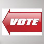 赤いはっきりした矢印の署名選挙キャンペーン投票 ポスター (正面)