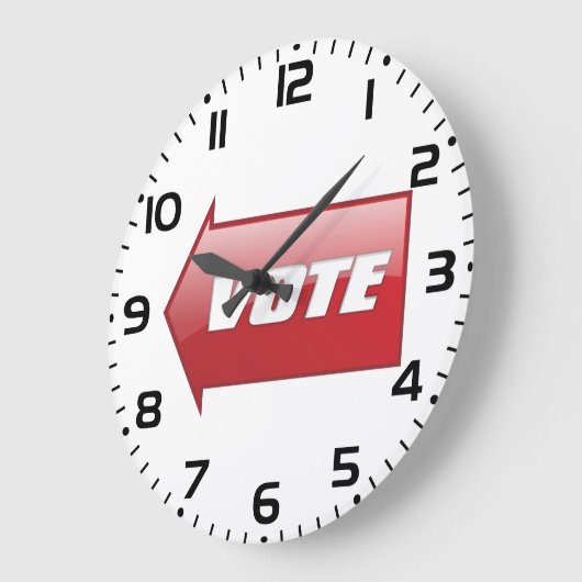 赤いはっきりした矢印の署名選挙キャンペーン投票 ラージ壁時計 (傾斜)