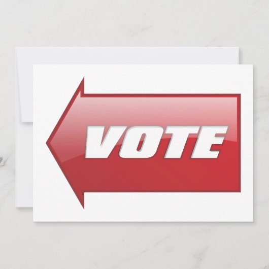 赤いはっきりした矢印の署名選挙キャンペーン投票 招待状 (正面)