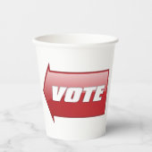 赤いはっきりした矢印の署名選挙キャンペーン投票 紙コップ (正面)