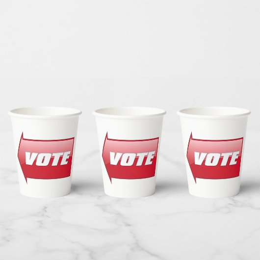 赤いはっきりした矢印の署名選挙キャンペーン投票 紙コップ