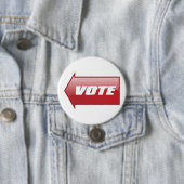 赤いはっきりした矢印の署名選挙キャンペーン投票 缶バッジ (インサイチュ)
