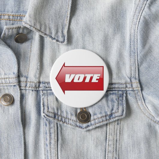 赤いはっきりした矢印の署名選挙キャンペーン投票 缶バッジ (インサイチュ)