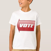 赤いはっきりした矢印の署名選挙キャンペーン投票 Tシャツ (正面)