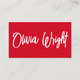 赤いはっきりした署名スクリプトタイポグラフィ 名刺