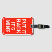 赤いはっきりした荷物おもしろいタグ ラゲッジタグ (正面横)