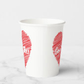 赤いはっきりした落書きハートデザイン 紙コップ (右)