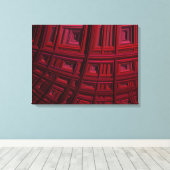 赤いはっきりした長方形の幾何学的フラクタルパターン キャンバスプリント (インサイチュ (ウッドフロア))