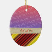 赤いはっきりした黄色のストライプオーナメント セラミックオーナメント (右)