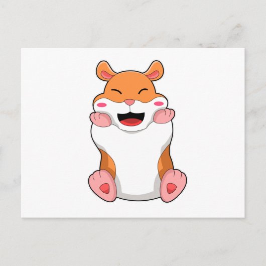 赤いほっぺのハムスター ポストカード (正面)