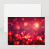 赤いぼけハート ポストカード (正面/裏面)