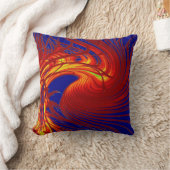 "赤いやし渦巻"のトスの枕 クッション (ブランケット)