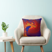 "赤いやし渦巻"のトスの枕 クッション (椅子)