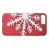 赤いやっとグリッターのクリスマスの輝きの雪片 Case-Mate iPhoneケース (裏面(横))