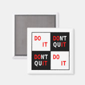 赤いやめ白黒はやる気を起こさせる マグネット (正面/裏面)