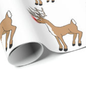 赤いゆっくり進られたトナカイ ラッピングペーパー (ロールコーナー)