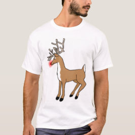 赤いゆっくり進られたトナカイ Tシャツ