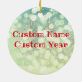 赤いゆっくり進られた祈るカマキリの風変わりでカスタムなクリスマス セラミックオーナメント (裏面)