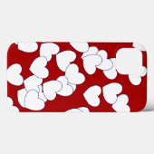 赤いよくはしゃぐ美しいiPhoneカバーの白いハート Case-Mate iPhoneケース (裏面 (横))