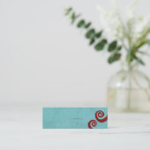 赤いらせんの手動揺して作り名刺 スキニー名刺 (スタンド正面)