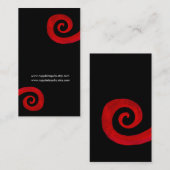 赤いらせんの手動揺して作り名刺 名刺 (正面/裏面)