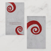 赤いらせんの手動揺して作り名刺 名刺 (正面/裏面)