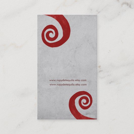 赤いらせんの手動揺して作り名刺 名刺 (正面)