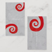 赤いらせんの手動揺して作り名刺 名刺 (正面/裏面)