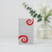 赤いらせんの手動揺して作り名刺 名刺 (スタンド正面)