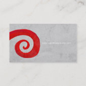 赤いらせんの手動揺して作り名刺 名刺 (裏面)