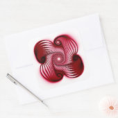 赤いらせん状図形 スクエアシール (封筒)