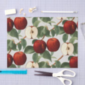 赤いりんごのヴィンテージの植物の水彩画 薄葉紙 (クラフト)