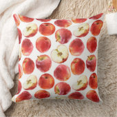 赤いりんごの枕が付いている水彩画パターン クッション (ブランケット)