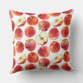 赤いりんごの枕が付いている水彩画パターン クッション (裏面)