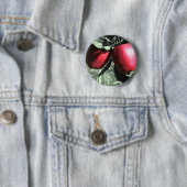 赤いりんごの白黒ボタン 缶バッジ (インサイチュ)