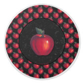 赤いりんごの黒 セラミックノブ (正面)