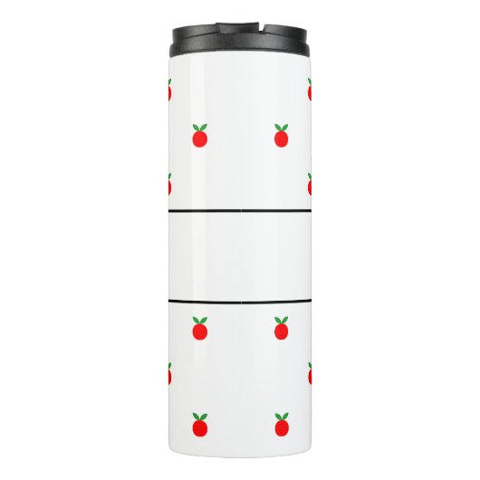 赤いりんごパターン先生のための熱タンブラーのマグ タンブラー (裏面)