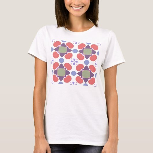 赤いりんごパターン Tシャツ (正面)