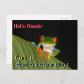 赤いアイドガウディ夜のカエルのプロモーションはがき ポストカード (正面/裏面)