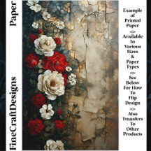 赤いアイボリーバラ、風化壁CQ4クラフト紙