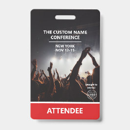 赤いアクセスパスロゴQRコード出席者カンファレンス バッジ