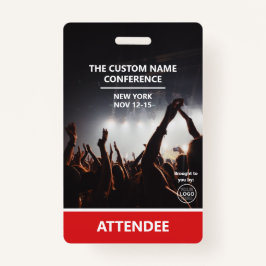 赤いアクセスパスロゴQRコード出席者カンファレンス バッジ