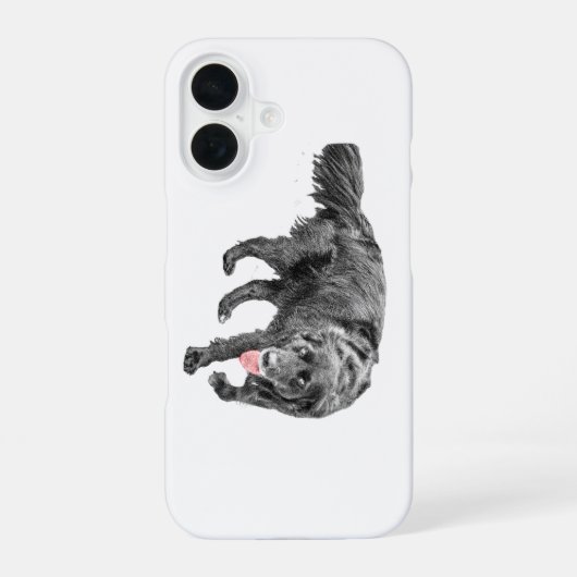 赤いアクセントがかわいい忠犬 iPhone 16ケース (裏面)