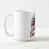 赤いアクセントの競走馬 コーヒーマグカップ (左)