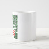 赤いアクセントの緑の斑点抽象画 ジャンボコーヒーマグカップ (正面)