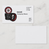 赤いアクセント車の縁 名刺 (正面/裏面)