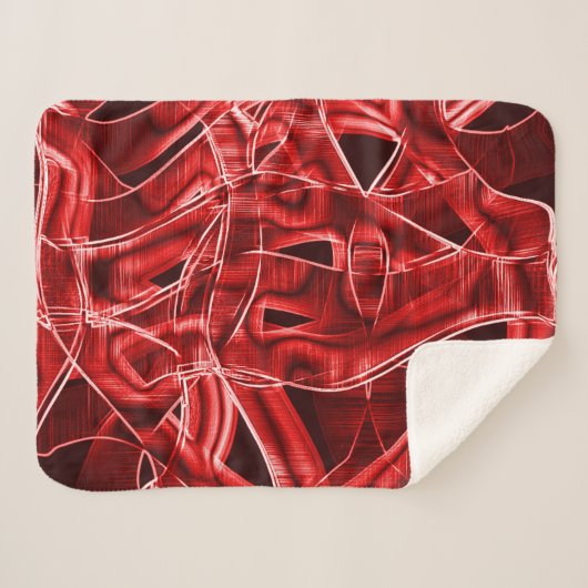 赤いアクリルの残りテープを交差させて重ねる シェルパブランケット (正面(横))